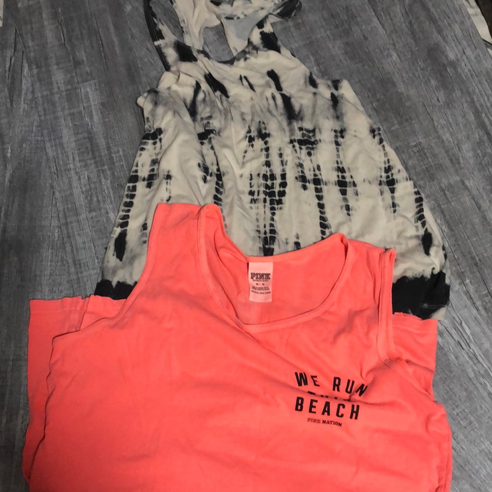 PINK Victoria's Secret Coral and Tie-Dye Tops